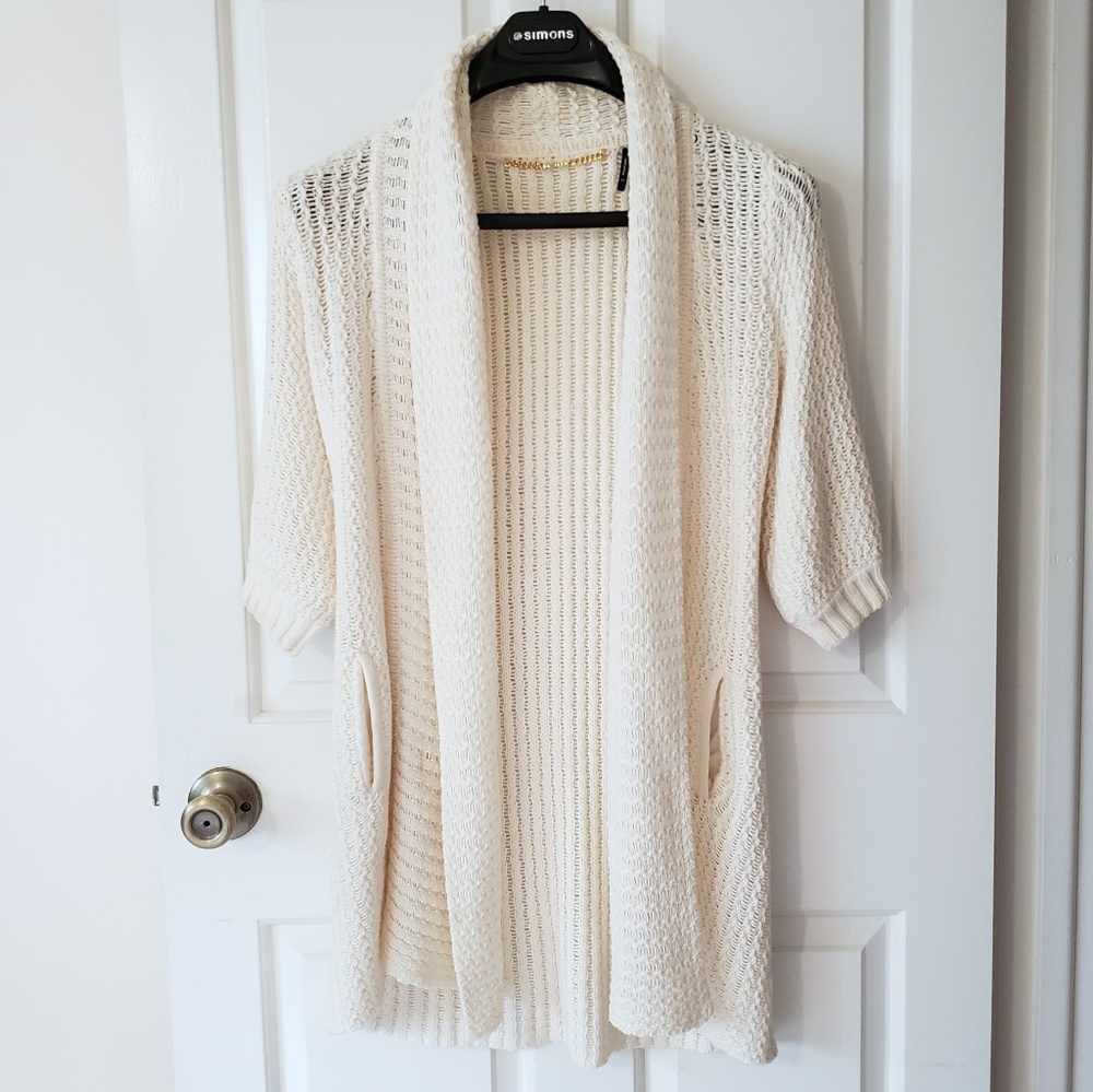 GUESS cream cable knit cardigan